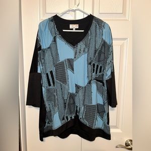 Emma G blouse‎  3/4 sleeve Large